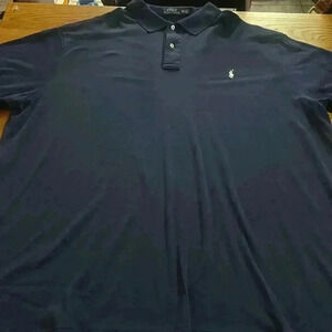 Polo Ralph Lauren classic fit, navy soft polo,‎ white logo in a men’s 4XL TALL